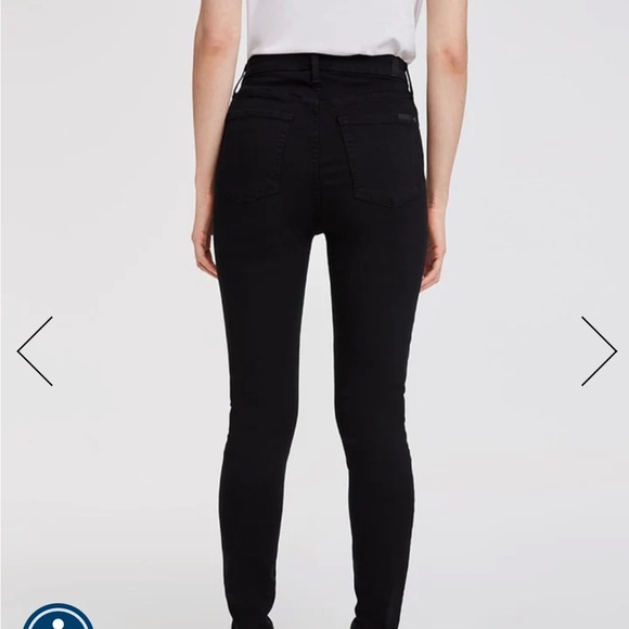 7 For All Mankind SLIM ILLUSION LUXE HIGH WAIST SKINNY IN BLACK - Picture 4 of 5